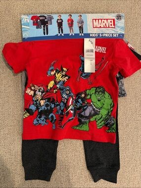 Marvel Kids Red Avengers Superhero Pajama Set